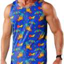 Men's Quick Dry Workout Graphic Tank Top Gym Muscle Tee Fitness Bodybuilding Sleeveless T Shirt (XL)