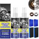 Rust Remover Spray for Metal, Multipurpose Rust Stain Remover,Rust Remover Spray,Heavy Duty Metal Cleaner for Vehicles, Tools, Chains,Iron Out Rust Stain Remover(2pcs)