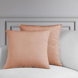 HPD Half Price Drapes Cushion Cover 18 x 18 Heritage Plush Velvet - VPYC-198601-CC18PR - Pair, Peach Blossom