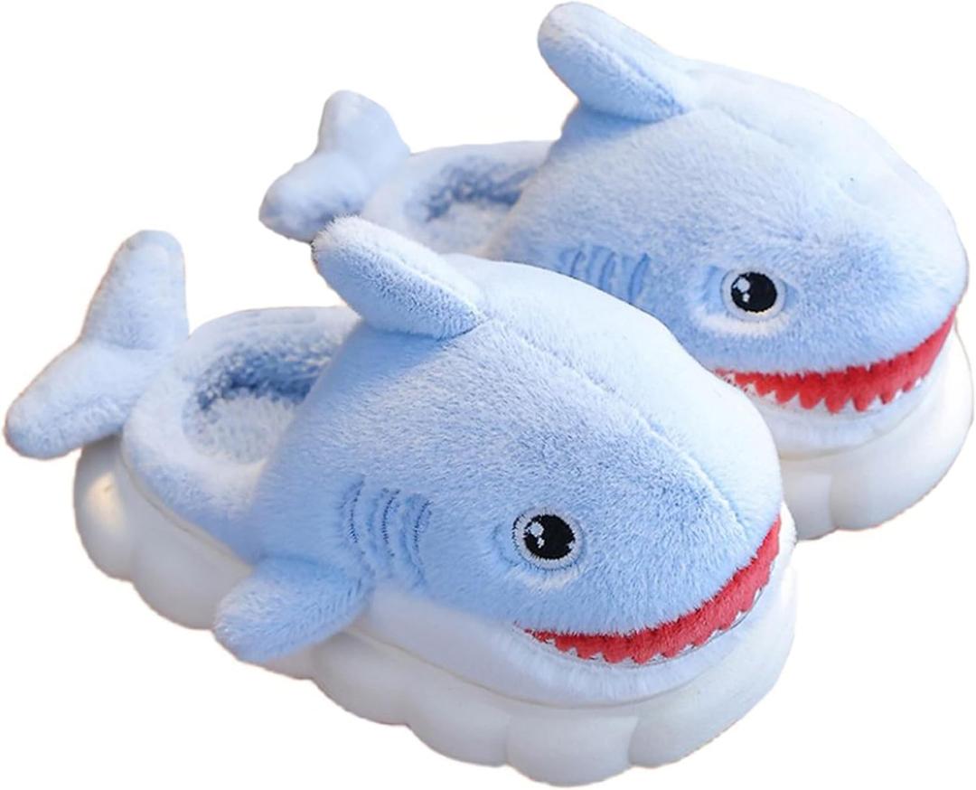 Animal slippers for Women Men Cute Shark Slippers Cozy adult home fuzzy cotton slippers