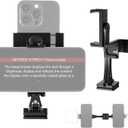 NEEWER Metal Phone Tripod Mount Adapter with Arca QR Base, 360 Rotatable Dual Cell Phone Clip Clamp Holder with 4 Cold Shoes Compatible with iPhone Samsung for Vlog Live Stream Video Recording, SP-08