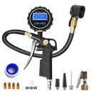 Digital Bike Tire Pressure Gauge, Presta Valve Adaptor, Schrader to Presta Valve Adapter for Air Compressor, Schrader Valve Adapter, Easiest Use Presta and Schrader Air Compressor Tool