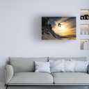 Wrapped Canvas Wall Art - Jakob Sanne 'Sunset Snowboarding' Wall Art for Living Room, Bedroom, or Office Décor - 22x32
