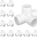 Carvedexquisitely 4-way PVC Fittings, 1-inch Furniture Grade Elbow Fittings, 4-way Side Outlet Tee Fittings, Tent PVC Connectors and Greenhouse Pipe Fittings(12 packs)