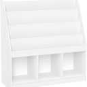 RiverRidge Kids 4 shelves Three Cubbies Bookrack, White (02-251), 11.81"D x 35"W x 36"H