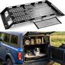 Interior Rear Cargo Basket Rack Fit for 2021-2026 Ford Bronco 4 Door Hardtop, Elevated Storage Shelf with Cooler Clearance, Overlanding Organizer with Bonus Cargo Net (Not for Softtop)