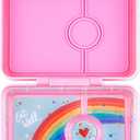 Yumbox Snack Box - 3 Compartment - Leakproof Bento Lunch Box for Kids (Fifi Pink with Rainbow Tray)