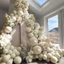 Double Stuffed White Sand Balloons Different Sizes 18In 12In 5In Light Grey Pastel Balloon Garland Kit Off White Balloon Arch For Birthday Baby Shower Bridal Wedding Neutral Boho Theme Party