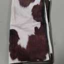 Peryiter 6 Pcs Cow Pillow Covers Western Decors 18 x 18 Inch White and Brown Faux Fur Cowhide Pillow Covers Hidden Zippered Cushion for Couch Sofa Home Living Room Christmas Decor