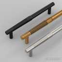 Alzassbg 6 Pack Matt Black Cabinet Pulls, 3 Inch(76mm) Hole Centers Cabinet Handles T Bar Kitchen Hardware for Cabinets and Drawers AL3108MB