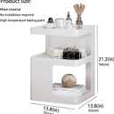 Side Table,Modern end Table,Metal nightstand,Bedside Table,3-Tier Accent Table with Storage for Bedroom,Living Room,Small Space,Couch.No Assembly Required