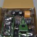 Uarzt Remote Control Tractor Toy, Kids RC Tractor Set & Truck and Trailer Front Loader - Metal Car Head/8 Wheel/Light, Toddlers Farm Vehicle Toys for 3 4 5 6 7 8 9 Year Old Boys Girls Birthday Gift