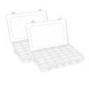 Foihukelim 36 Grids Pack Plastic Organizer Box with Dividers,Tackle Fishing Box Organizer Box for Art DIY Beads,Sewing Storage Box (1 Pack)