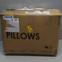 puredown Natural Goose Down Feather Pillows for Sleeping Oval Gusseted Feather Down Pillow 100% Cotton Pillow Cover with Leaf Quilting Standard Set of 2