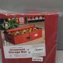 ZOBER Underbed Christmas Ornament Storage Box - Stores 64 3" Ornaments, With Dividers - Tear Proof 600D Oxford Fabric, Ornament Organizer Storage Box, Durable Christmas Containers Holder - Red