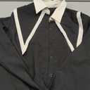 SweatyRocks Women's Long Sleeve Pointed Collar Button Down Shirts Dressy Casual Blouses (Medium, Black)