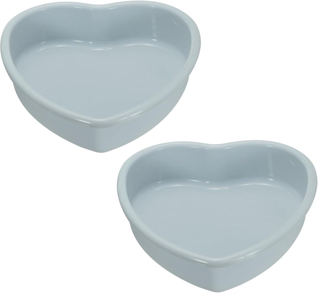 uxcell 2pcs Silicone Heart Shaped Cake Pans, 12 Inch Non-Stick Heart Cake Molds, Silicone Cake Baking Pan for Cake, Muffins, Cheese Cake, Grey