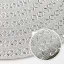 Silver Round Placemat Heat Resistant Non-Slip Table Mat for Fall Kitchen Dining Festivals Table Wedding Sparkle Christmas Decoration Glass Rhinestones Placemat (15 Inches) (1PCS, Silver-x-pattern)