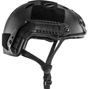 QWORK Tactical Helmet Maritime Helmet, Adjustable Paintball Airsoft Helmet with NVG Mount and Side Rails Fit a Variety of Accessories, ABS Lightweight Hard Shell, Black