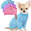 3 Pack Dog Sweaters for Small Dogs Girl Boy Winter Fleece Clothes Warm Soft Dog Sweatshirt Outfit for Dogs Cats Pet Apparel (Rose+Light Blue+Purple, X-Small)