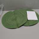 Red-A, Placemats, Round Placemats for Dining Table Set of 4 Woven Heat Resistant Non-Slip Kitchen Table Mats Diameter 14 Inch (Hunter Green)