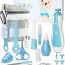 OTTOLIVES Baby Healthcare and Grooming Kit, 24 in 1 Baby Electric Nail Trimmer Set Newborn Nursery Health Care Set for Newborn Infant Toddlers Baby Boys Girls Kids Haircut Tools (0-3 Years+) (Blue)