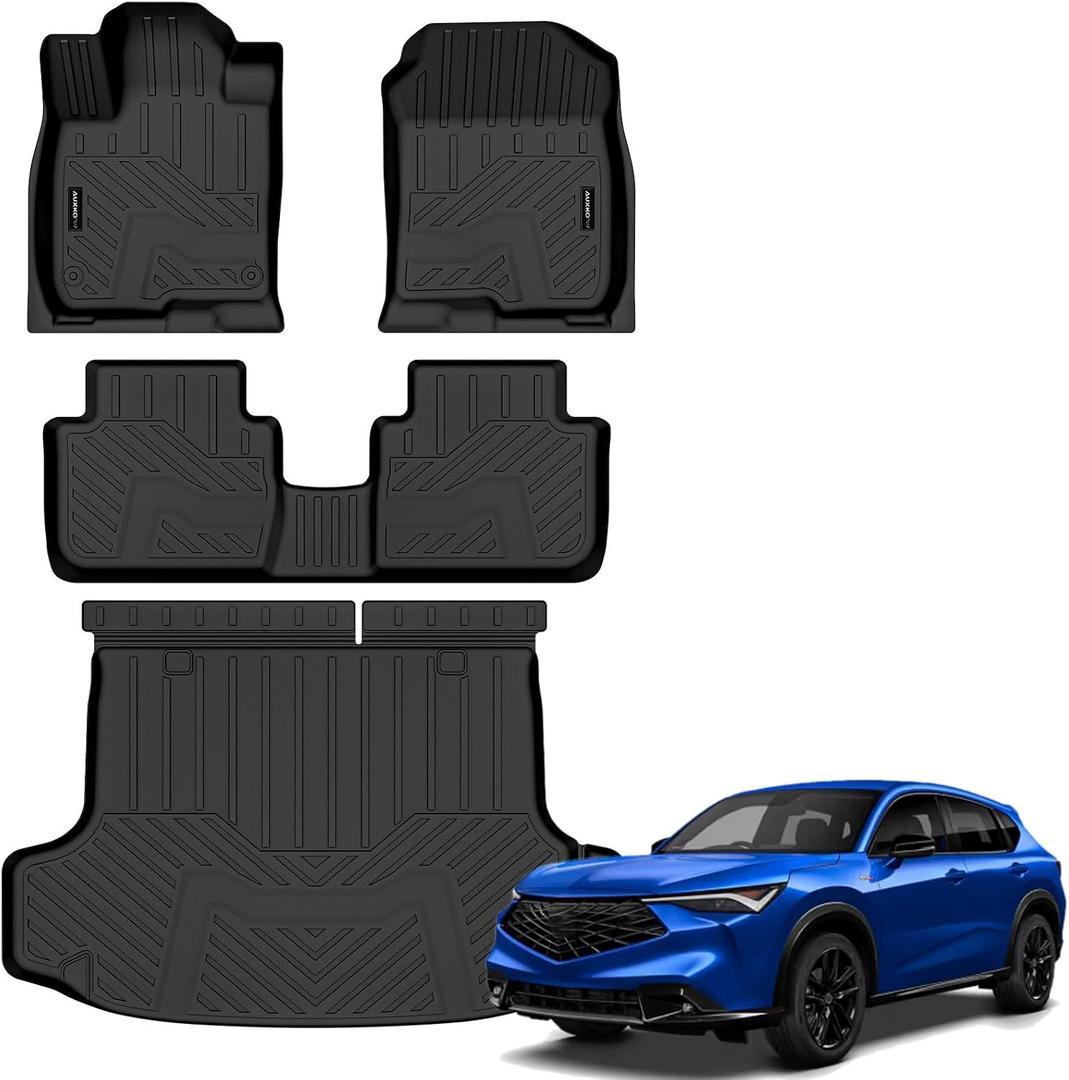 Auxko All Weather Floor Mats Cargo Mat for 2026 2025 Acura ADX TPE Liners Accessories Guard Odorless Anti-Slip Floor Liners & Trunk Liner for 2026 2025 Acura ADX