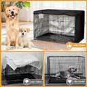 36 Inch Wire Dog Crate Cover,Durable Windproof Privacy Polyester Pet Kennel Covers,Breathable Blackout Cover for 1/2/3 Door Dog Cage. (36" L x 23" W x 25" H,Black)