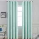 Yakamok Aqua Blackout Curtains 84 Inch Length Light Blocking Thermal Insulated Room Darkening Solid Grommet Window Treatment Drapes Curtain for Bedroom Living Room (W52xL84 2 Panels Aqua Blue)