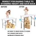 Table Leg Extenders for Folding Tables, Folding Table Legs Extensions for Straight and Bent Legs, Heavy Duty Steel 4 Levels Adjustable Folding Table Leg Risers, Raise Table Height