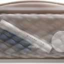 Stasher Premium Silicone Reusable Makeup Touch-Up Bag, Taupe, Beauty & Travel Toiletry Bag, Storage Bag Organizer, Dishwasher & Heat Safe, TSA Friendly, BPA Free, Leak-free, Eco Friendly, 12 Oz