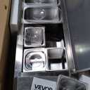 VEVOR Refrigerated Condiment Prep Station, 130 W Countertop Refrigerated Condiment Station, with Two 1/3 Pans & Four 1/6 Pans, 304 Stainless Body and PC Lid, Sandwich Prep Table with Stainless Guard