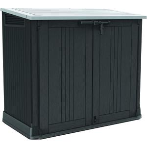 Keter Store-It-Out Prime 4.3 x 3.7 ft. Outdoor Resin Storage Shed with Easy Lift Hinges, Perfect for Yard Tools, Pool Floats and Garden Accessories, Black