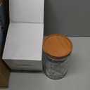 Sumind 6 Pcs Vintage Glass Jars with Wooden Lids 24 oz Airtight Glass Food Storage Containers Sets Clear Rustic Canisters Decorative Storage Jars for Kitchen Coffee Tea Candy Sugar Cereal Spice Flour