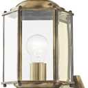 Livex Lighting 2006-01 Outdoor Wall Lantern with Clear Beveled Glass Shades, Antique Brass