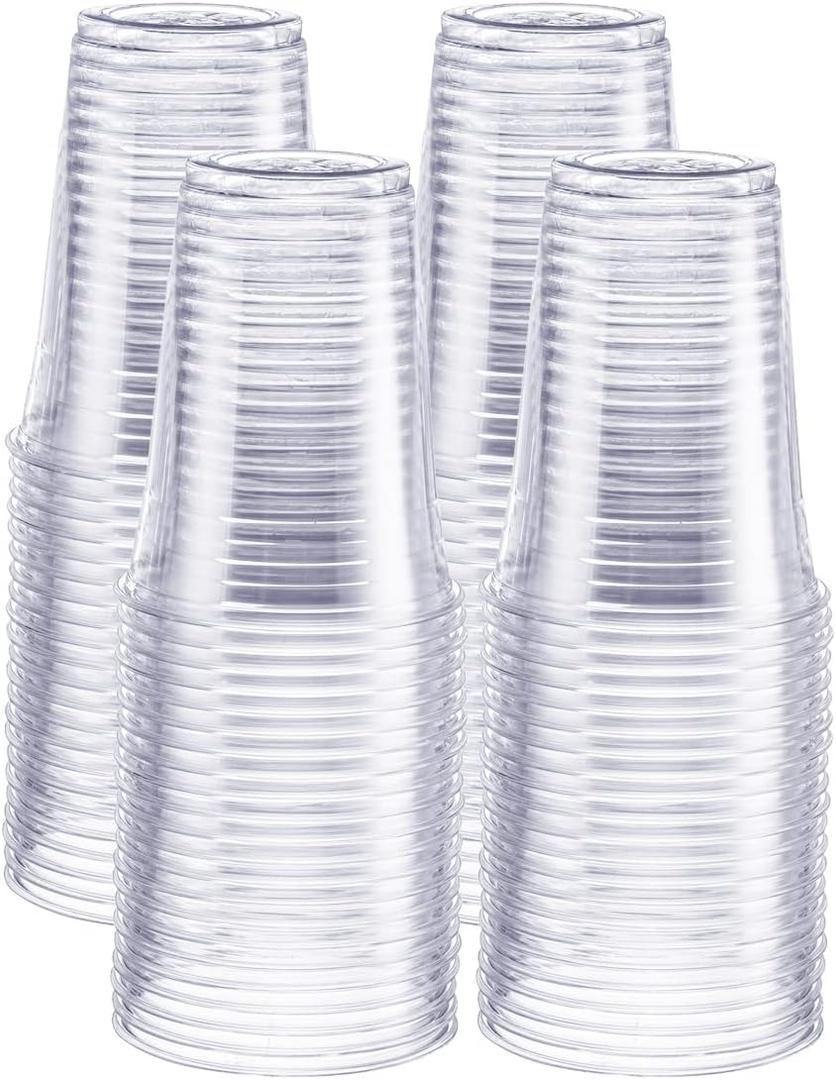 GUSTO [16 oz. - 100 Pack] Crystal PET Clear Plastic Cups for Party - Ideal for Cold Beverages, Smoothies, and Parties-(Formerly Comfy Package)
