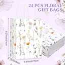 Marspark 24 Pcs Wildflower Paper Gift Bags for Wedding Bridal Baby Shower Engagement Birthday Party Supplies Floral Treat Bag with Handles Candy Goodie Bags for Guests, 8.3'' x 5.9'' x 3.1''
