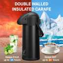 Airpot Coffee Carafe for Keeping Hot - 102 OZ/ 3.0L Coffee Dispenser with Pump - Insulated Stainless Steel thermal carafe for Hot Drinks Water Tea, Chocolate - Hot Beverage Dispenser for Parties
