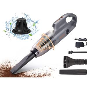 Handheld Vacuum Cordless Car Vacuum Portable, Cordless Handheld Vacuum Cleaner with Fast Charging Long Runtime Washable Filter,10KPA High Power Hand Vacuum for Home, Pet Hair(Grey) (Gray)