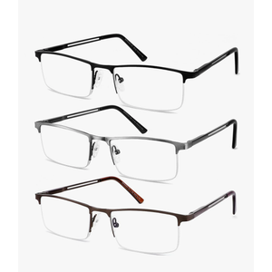 JJWELL 3 Pack Blue Light Blocking Reading Glasses for Men Anti Computer Glare Eyestrain Spring Hinge Readers with Pouches