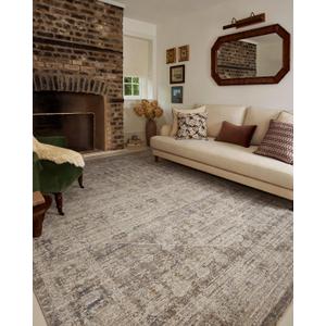 Loloi Chris Loves Julia Ida Collection IDA-06 Slate/Natural 2'-3" x 3'-10", .19" Pile Height, Accent Rug