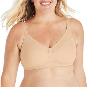 Playtex Women's 18 Hour Minimizer Smoothing Full-Coverage Wireless T-Shirt Bra with Mesh Trim, 40DDD