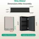 TokeShimi 14 x 24 Recessed Medicine Cabinet with Mirror, Assembly Required, Black Medicine Cabinet for Bathroom, Stepless Adjustable Shelves, Beveled Aluminum Frame, DTC Hinge