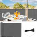 SUNLAX 3.3'x19.7' Dark Grey Balcony Privacy Screen Fence Windscreen Cover Fabric Shade Netting Mesh Cloth with Grommets UV Protection for Patio, Backyard, Porch, Railing Shield 90%