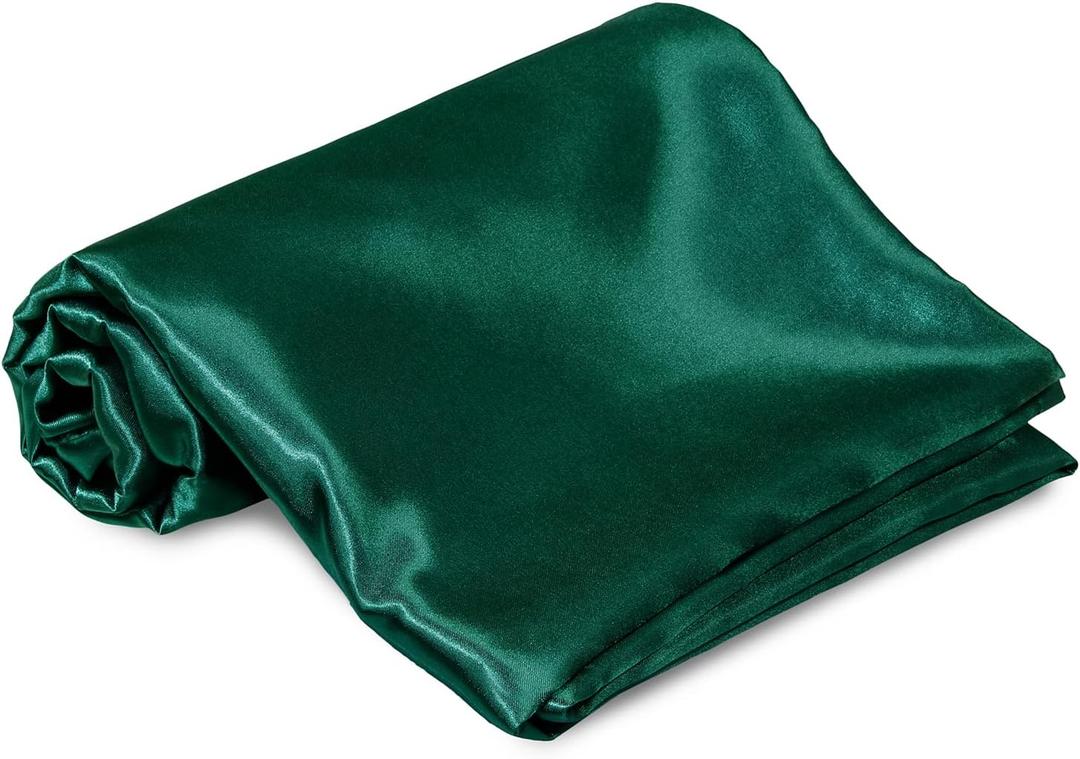 Green Satin Flat Sheet - Queen Size Luxury