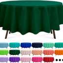 Hunter Green 3 Pack Round Plastic Tablecloth 84 Inches Premium Dark Forest Green Decorative Table Cover for Baby Shower, Birthday, Wedding, Indoor and Outdoor use