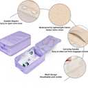 Travel Shoe Bags, Foldable Waterproof Shoe Pouches Organizer-Double Layer (2+2 Purple Shoebags)