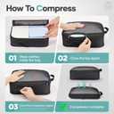 Veken 11 Set Compression Packing Cubes for Travel Essentials,Compressible Expandable Large Luggage Suitcase Organizer Bags for Clothing,Durable Space Saver Storage Bags with Toiletry Bags(Black)