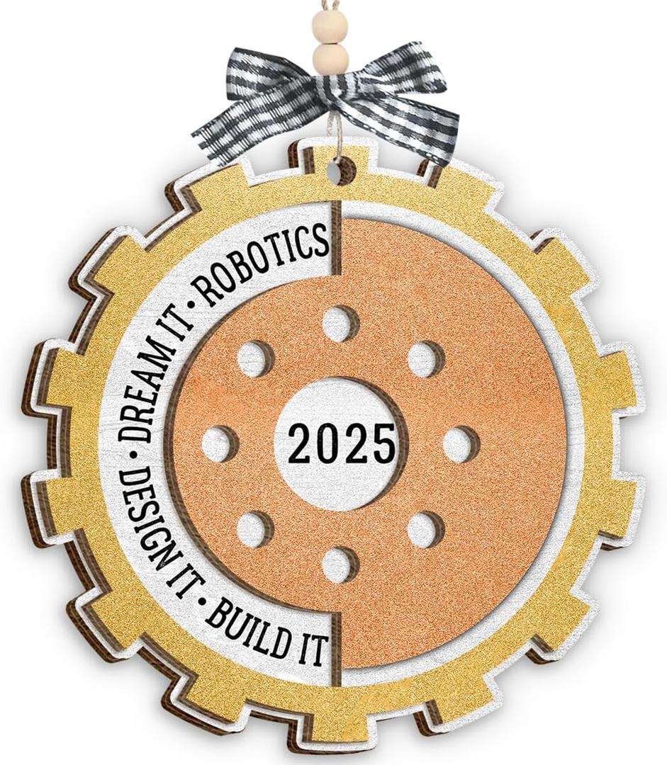 2 x Robotics Christmas Ornament 2025, Holiday Decoration Wooden Ornaments for Engineers, STEM Students, Tech Lovers, Unique for Science Enthusiasts, Friends, Men Women
