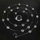 Crystal Beaded String Clear Glass Beads Garland Strands Hanging Wedding Arch Decor Curtain Chandelier Christmas Tree Ornaments Door String Beaded Drapes Decoration Accessories(3.3 Feet 5pcs) (Clean)